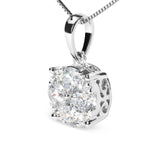 14k White 1.00 Cttw Lab Grown Diamond Cluster Pendant 18" Necklace (G-H Color, VS1-VS2 Clarity)