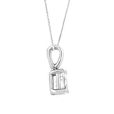 AGS Certified 14K White Gold 1/3 cttw Diamond Oval 18" Pendent Necklace (H-I Color, VS1-VS2 Clarity)