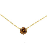 14K Yellow Gold 1/2 Cttw Martini Set Lab Grown Yellow Diamond Solitaire 18" Pendant Necklace (Yellow Color, VS2-SI1 Clarity)