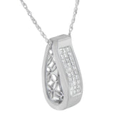 14 Karat White Gold 1/2 CTTW Diamond Drop Pendant Necklace