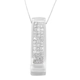 14 Karat White Gold 1/2 CTTW Diamond Drop Pendant Necklace