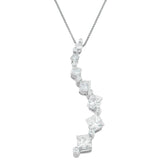 14 Karat White Gold 1 CTTW Diamond Journey Pendant Necklace