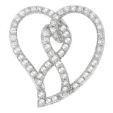 14 Karat White Gold 1 CTTW Diamond Heart Pendant Necklace