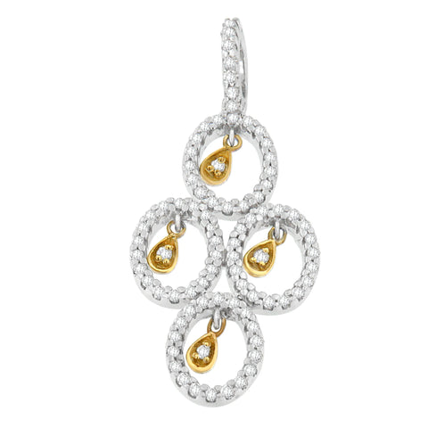 14 Karat Two- Toned Gold 2/5 CTTW Round Diamond Pendant Necklace