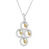 14 Karat Two- Toned Gold 2/5 CTTW Round Diamond Pendant Necklace