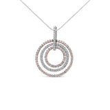 Two-Tone 14 Karat Gold 1 CTTW Round Cut Diamond Circle Loop Pendant Necklace