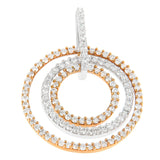 Two-Tone 14 Karat Gold 1 CTTW Round Cut Diamond Circle Loop Pendant Necklace