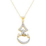 14 Karat Yellow Gold 1/3ct. Total Diamond Weight Round Diamond Pendant Necklace