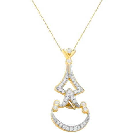 14 Karat Yellow Gold 1/3ct. Total Diamond Weight Round Diamond Pendant Necklace