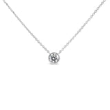 Gold Bezel-Set Diamond Solitaire Pendant Necklace - Pack Of: 1 set