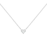 IGI Certified 14 Karat White Gold 1/2 Carat Total Weight Lab Grown Heart Shape Diamond Solitaire 18" Pendant Necklace