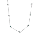 Sterling Silver Treated Diamond By Yard Necklace (3/4 cttw, Blue Color, I2-I3 Clarity)