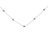 Sterling Silver Treated Diamond By Yard Necklace (3/4 cttw, Blue Color, I2-I3 Clarity)