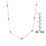 Sterling Silver Treated Diamond By Yard Necklace (3/4 cttw, Blue Color, I2-I3 Clarity)