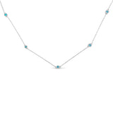 Sterling Silver Treated Diamond By Yard Necklace (1/2 cttw, Blue Color, I2-I3 Clarity)