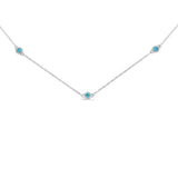 Sterling Silver Treated Diamond By Yard Necklace (1/2 cttw, Blue Color, I2-I3 Clarity)