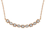 10KT Rose Gold Plated Sterling Silver Round Diamond Bar Necklace (1/4 cttw, I-J Color, I2-I3 Clarity)