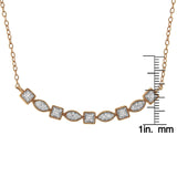 10KT Rose Gold Plated Sterling Silver Round Diamond Bar Necklace (1/4 cttw, I-J Color, I2-I3 Clarity)