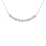 Sterling Silver Diamond Bar Mixed Shape Necklace (1/4 cttw, I-J Color, I2-I3 Clarity)