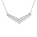 .925 Sterling Silver 1/10 cttw Miracle-Set Diamond Chandelier Style 18" Necklace (I-J Color, I3 Clarity)