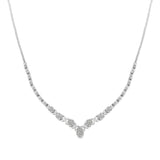 .925 Sterling Silver 1/2 cttw Prong Set Round Diamond Graduated Cluster 18" Statement Necklace (I-J Color, I3 Clarity)