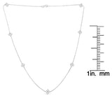 .925 Sterling Silver 1/4 Cttw Diamond Open Quatrefoil Flower Floating Station 18" Necklace (I-J Color, I1-I2 Clarity)