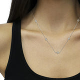 Sterling Silver Diamond Station Necklace (1/2 cttw, I-J Color, I1-I2 Clarity)