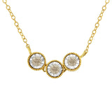 Two-Toned Sterling-Silver Champagne Diamond 3 Stone Necklace (1/4 cttw, K-L Color, I2-I3 Clarity)