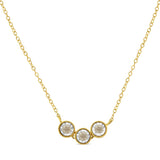 Two-Toned Sterling-Silver Champagne Diamond 3 Stone Necklace (1/4 cttw, K-L Color, I2-I3 Clarity)