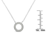 .925 Sterling Silver 1/6 cttw Diamond Hoop Circle Pendant Necklace (I-J, I3-Promo)