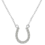 .925 Sterling Silver 1/4 cttw Diamond Horseshoe Necklace (I-J, I3)