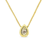 10K Yellow Gold Plated .925 Sterling Silver 1/10 Cttw Miracle Set Round Diamond 18" Pendant Necklace - Choice of Shapes