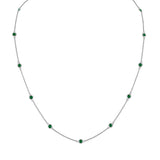 Sterling Silver Green Treated Diamond Station Necklace (1 cttw, Green Color, I1-I2 Clarity)