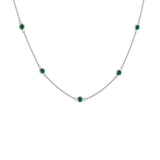 Sterling Silver Green Treated Diamond Station Necklace (1 cttw, Green Color, I1-I2 Clarity)