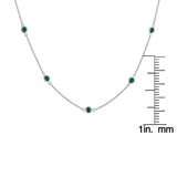 Sterling Silver Green Treated Diamond Station Necklace (1 cttw, Green Color, I1-I2 Clarity)