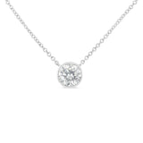 Sterling Silver Bezel-Set Diamond Solitaire Pendant Necklace (1/3 cttw, H-I Color, I1-I2 Clarity)