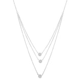 .925 Sterling Silver 1/2 Cttw Round Diamond Medallion Multi-Strand Tri Pendant 18" Necklace (H-I Color, I2-I3 Clarity)