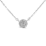 .925 Sterling Silver 1/2 Cttw Round Diamond Medallion Multi-Strand Tri Pendant 18" Necklace (H-I Color, I2-I3 Clarity)