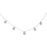 10K White Gold 3.0 Cttw Round-Cut Diamond 7 Stone Cluster Station Necklace (H-I Color, I1-I2 Clarity) - 18"