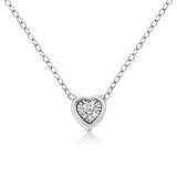 10K White Gold 1/10 Cttw Miracle Set Round-Cut Diamond 18" Pendant Necklace - Choice of Shape - Pack Of: 1