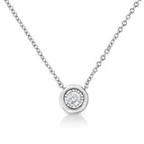 10K White Gold 1/10 Cttw Miracle Set Round-Cut Diamond 18" Pendant Necklace - Choice of Shape - Pack Of: 1