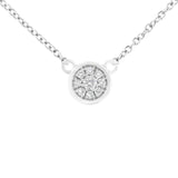 10K White Gold 1/4 Cttw Diamond Flower Pendant Necklace (I-J Color, I2-I3 Clarity) - Adjustable 16-18" chain