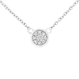 10K White Gold 1/4 Cttw Diamond Flower Pendant Necklace (I-J Color, I2-I3 Clarity) - Adjustable 16-18" chain