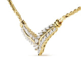 14K Yellow Gold 1 cttw Diamond 'V' Shape Pendant (H-I, I1-I2)