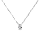 14K White Gold 1/5 Cttw Pear Shape Solitaire Diamond 18" Pendant Necklace (G-H Color, VS2-SI1 Clarity)