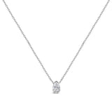 14K White Gold 1/5 Cttw Pear Shape Solitaire Diamond 18" Pendant Necklace (G-H Color, VS2-SI1 Clarity)