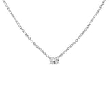 14K White Gold Lab Grown Oval Solitaire Diamond East West 18" Pendant Necklace (F-G Color, VS2-SI1 Clarity) - Pack Of: 1