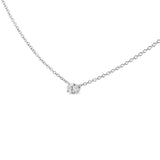 14K White Gold Lab Grown Oval Solitaire Diamond East West 18" Pendant Necklace (F-G Color, VS2-SI1 Clarity) - Pack Of: 1