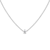 14K White Gold Pear Shape Lab Grown Diamond Solitaire Pendant Necklace (F-G Color, VS2-SI1 Clarity)