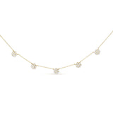 14K Yellow Gold 2.00 Cttw Diamond  Cluster 18" Station Necklace (I-J Color, I1-I2 Clarity)